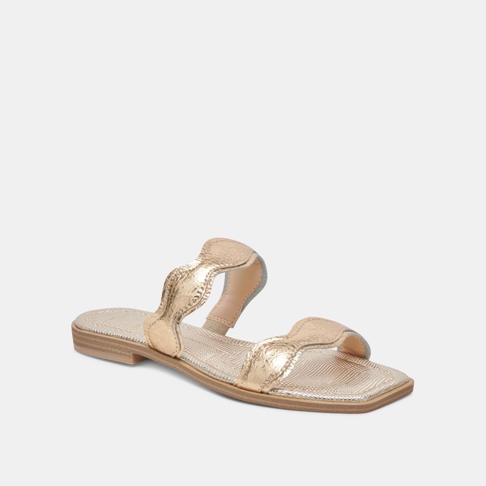 Dolce Vita Ilva Leather Women Sandals Gold | US-269318CMA