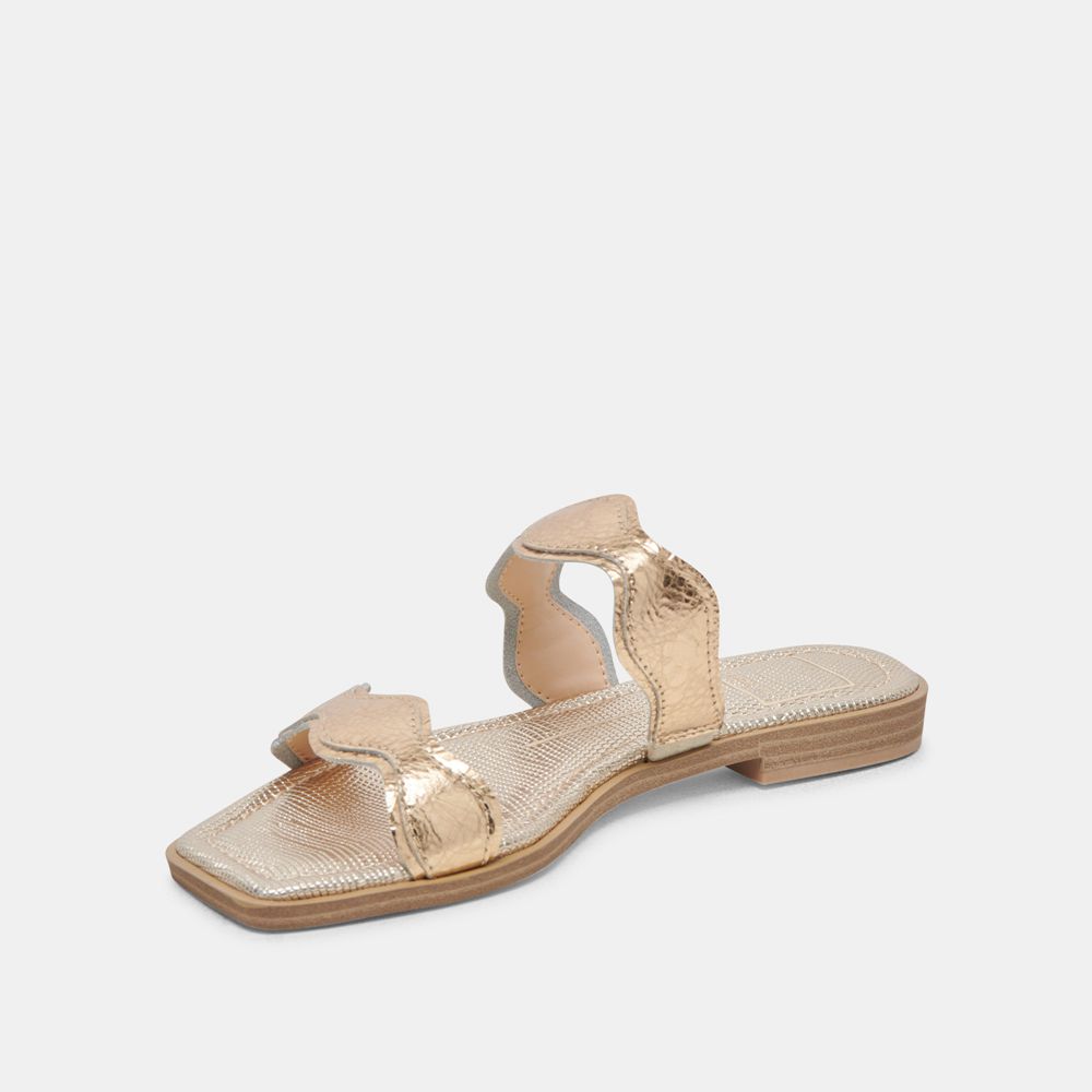 Dolce Vita Ilva Leather Women Sandals Gold | US-269318CMA