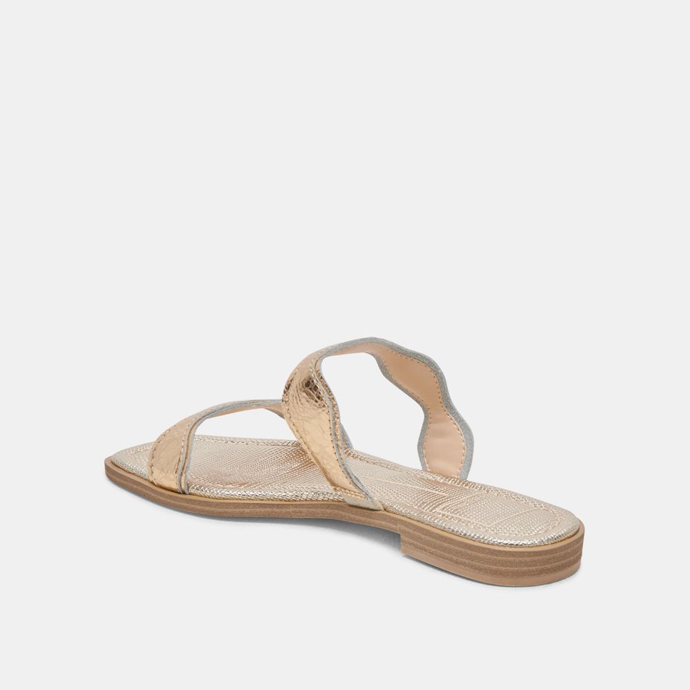 Dolce Vita Ilva Leather Women Sandals Gold | US-269318CMA