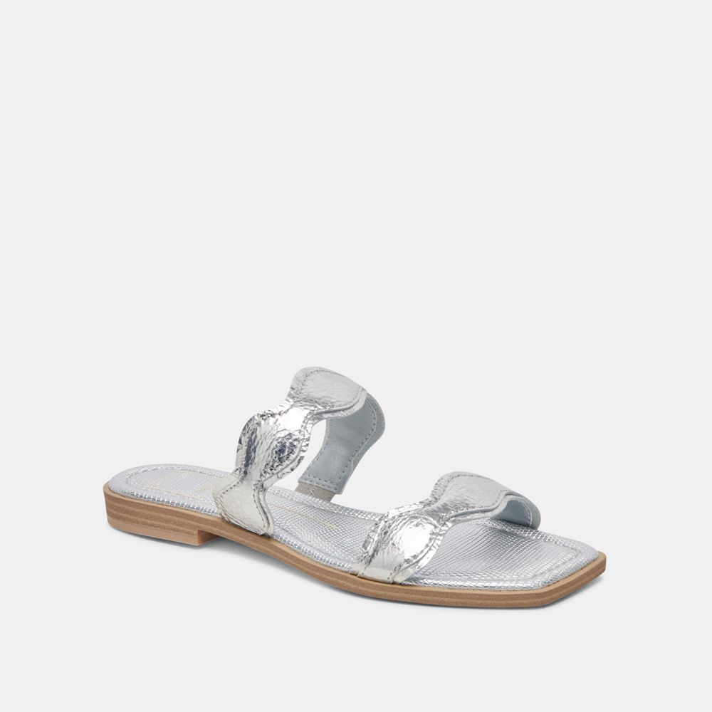 Dolce Vita Ilva Leather Women Sandals Silver | US-690215AQD