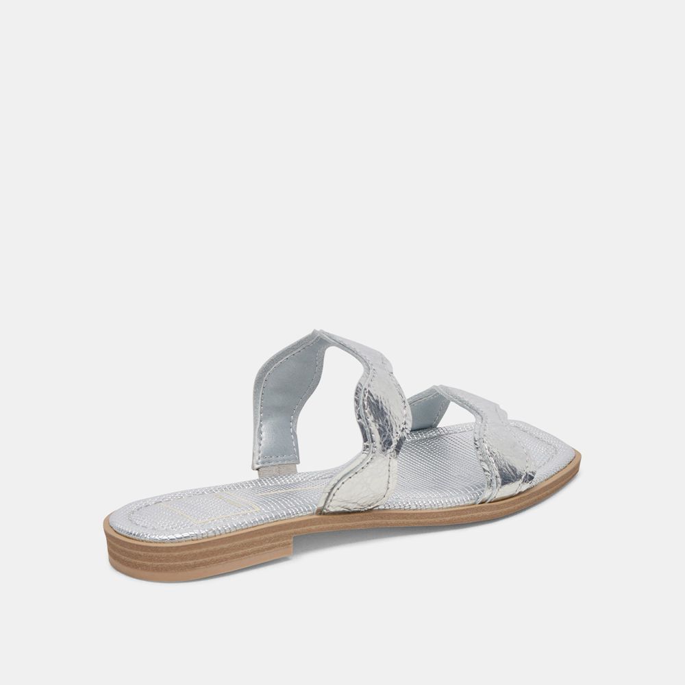 Dolce Vita Ilva Leather Women Sandals Silver | US-690215AQD