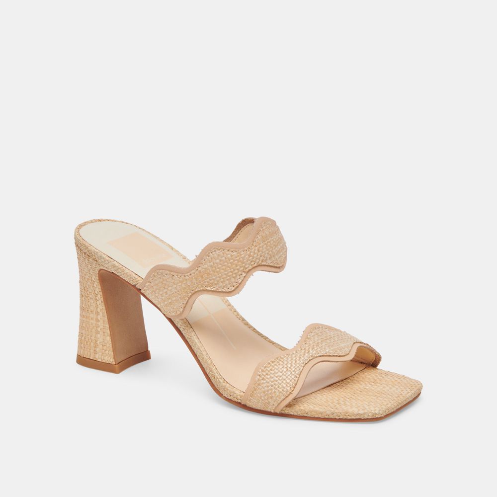 Dolce Vita Ilva Raffia Women Heels Light Brown | US-840627NLD