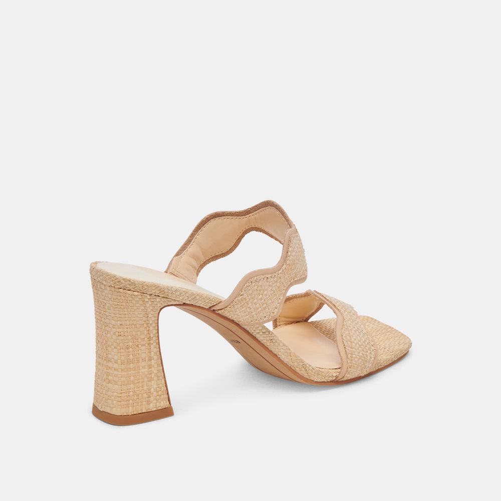 Dolce Vita Ilva Raffia Women Heels Light Brown | US-840627NLD