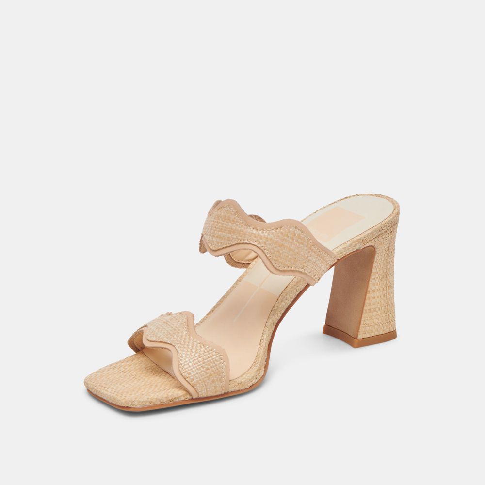 Dolce Vita Ilva Raffia Women Heels Light Brown | US-840627NLD