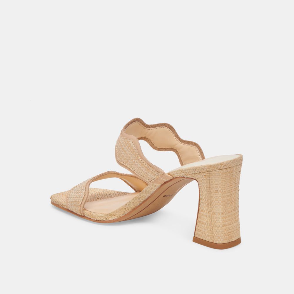 Dolce Vita Ilva Raffia Women Heels Light Brown | US-840627NLD