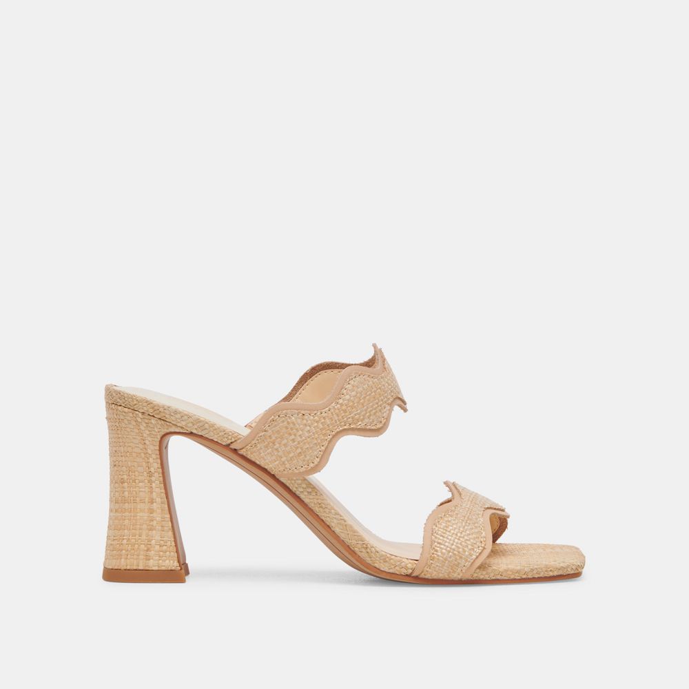 Dolce Vita Ilva Raffia Women Heels Light Brown | US-840627NLD