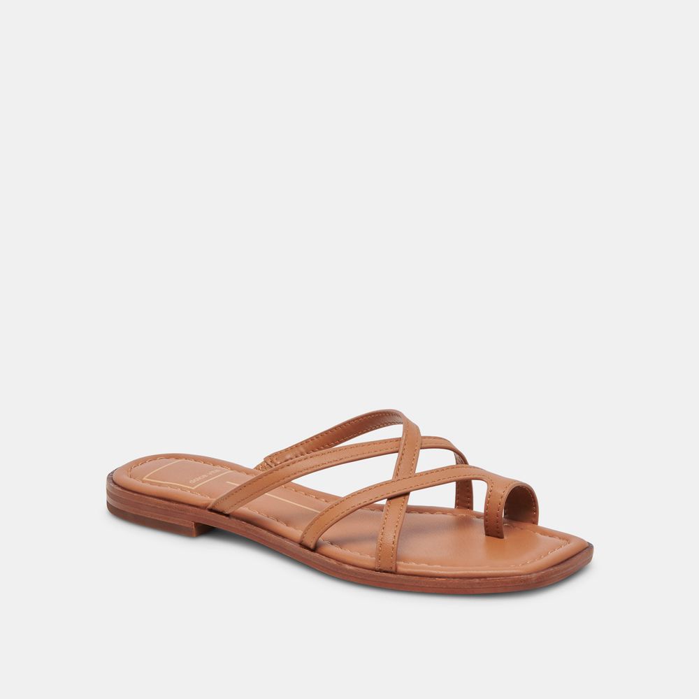 Dolce Vita Indigo Leather Women Sandals Brown | US-730251KFP