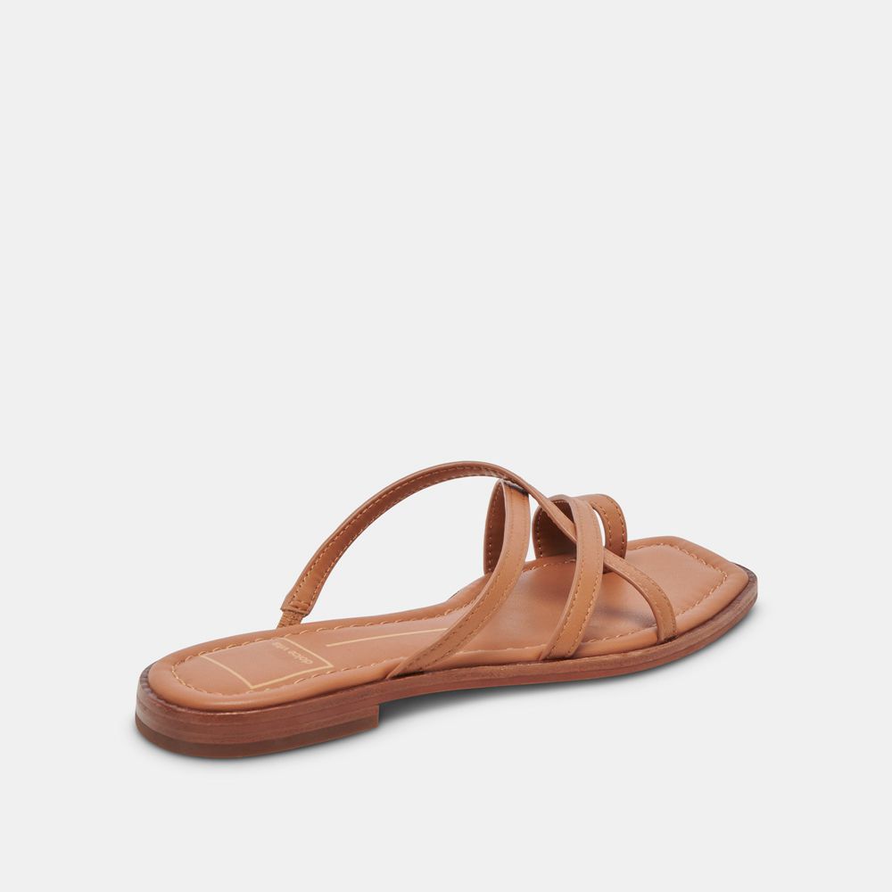 Dolce Vita Indigo Leather Women Sandals Brown | US-730251KFP