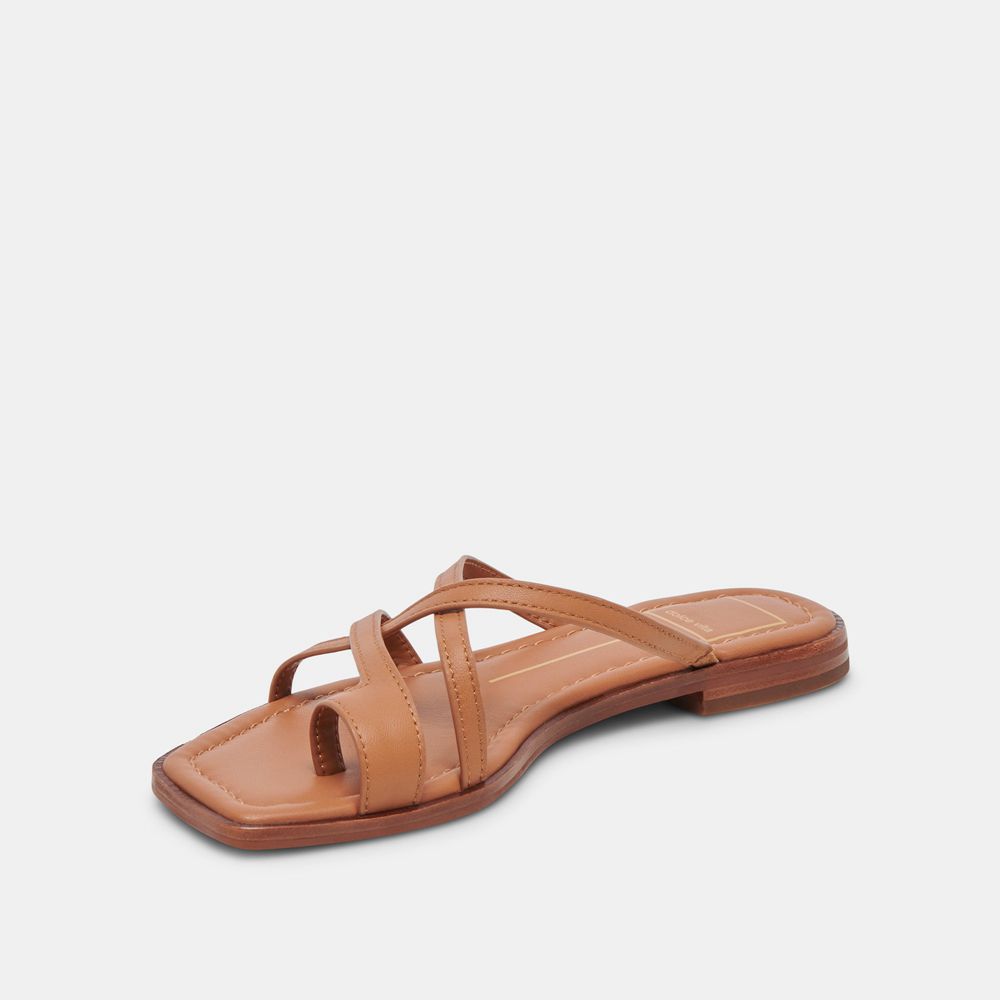 Dolce Vita Indigo Leather Women Sandals Brown | US-730251KFP