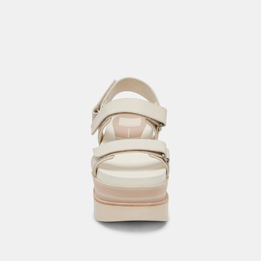 Dolce Vita Izak Leather Women Sandals Cream | US-194832TLG