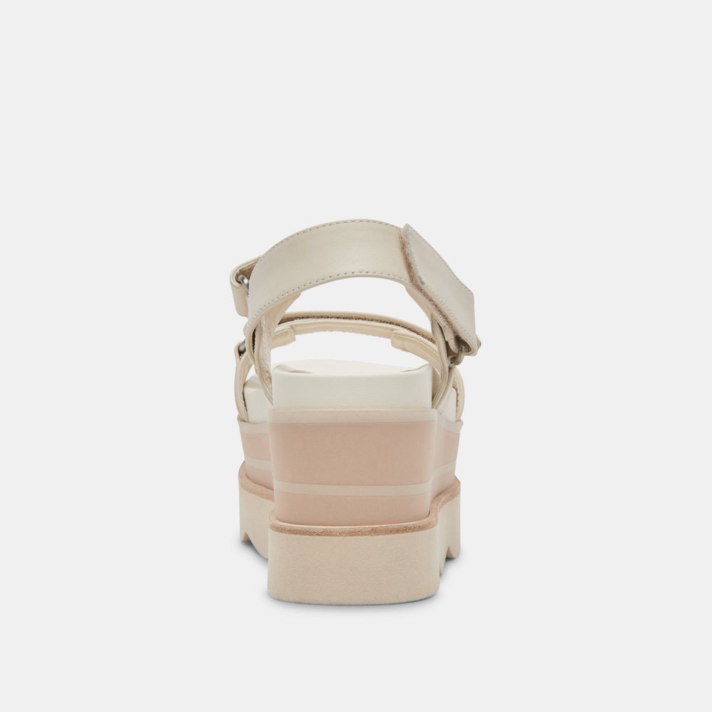 Dolce Vita Izak Leather Women Sandals Cream | US-194832TLG