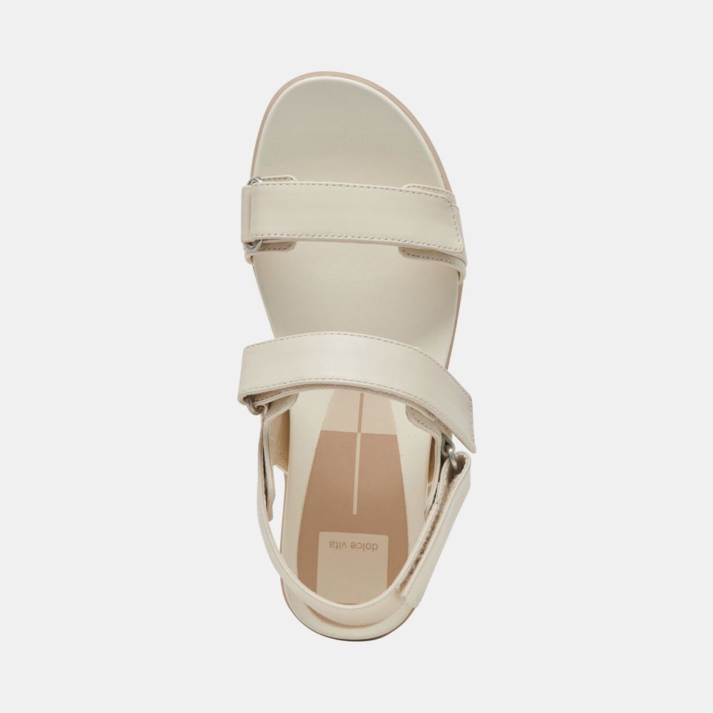 Dolce Vita Izak Leather Women Sandals Cream | US-194832TLG