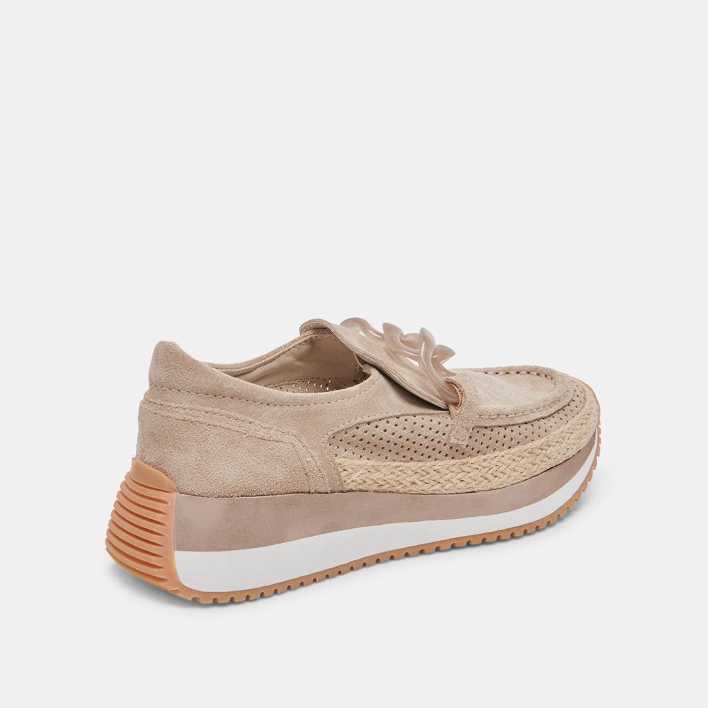 Dolce Vita Jadah Suede Women Sneakers Beige | US-726893UNI