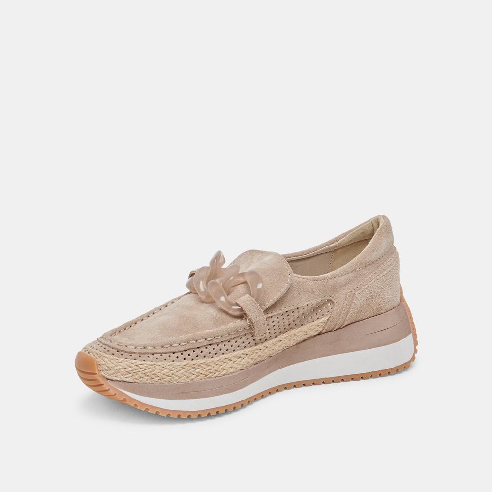 Dolce Vita Jadah Suede Women Sneakers Beige | US-726893UNI