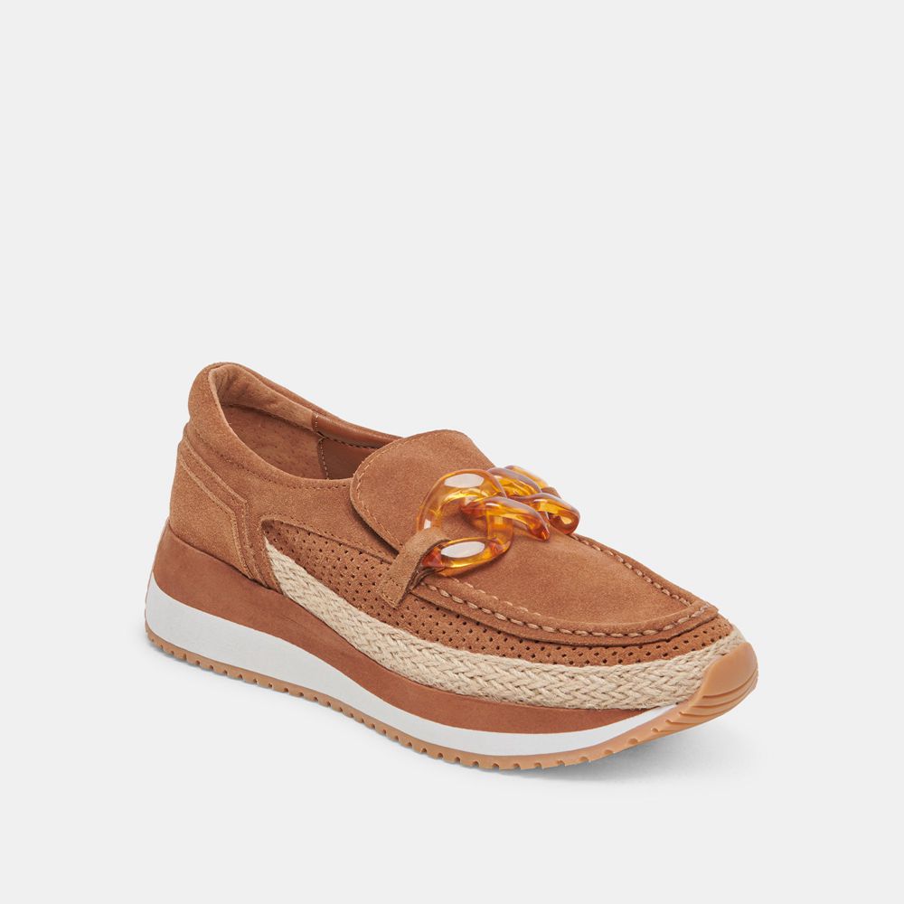 Dolce Vita Jadah Suede Women Sneakers Brown | US-093126AEC