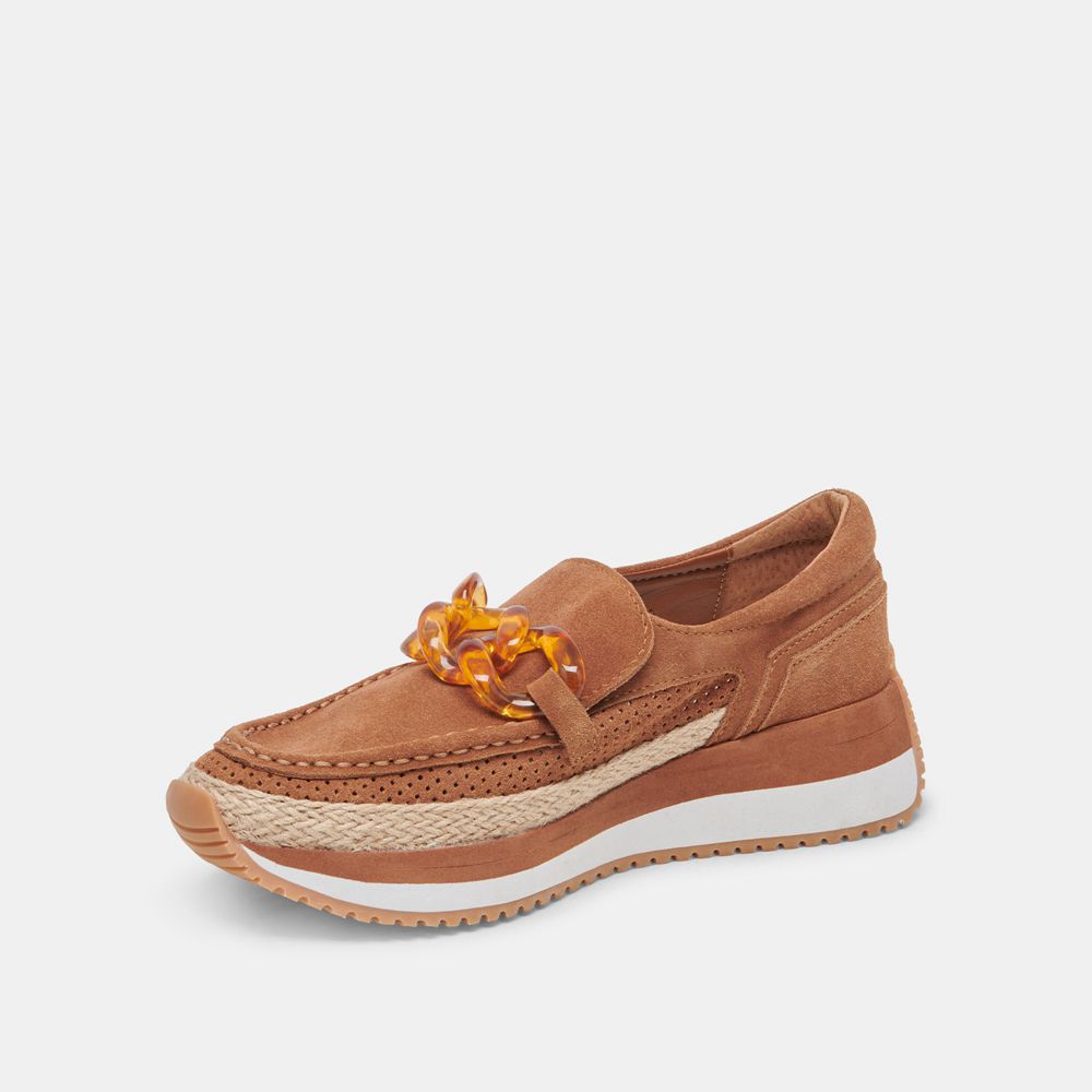 Dolce Vita Jadah Suede Women Sneakers Brown | US-093126AEC