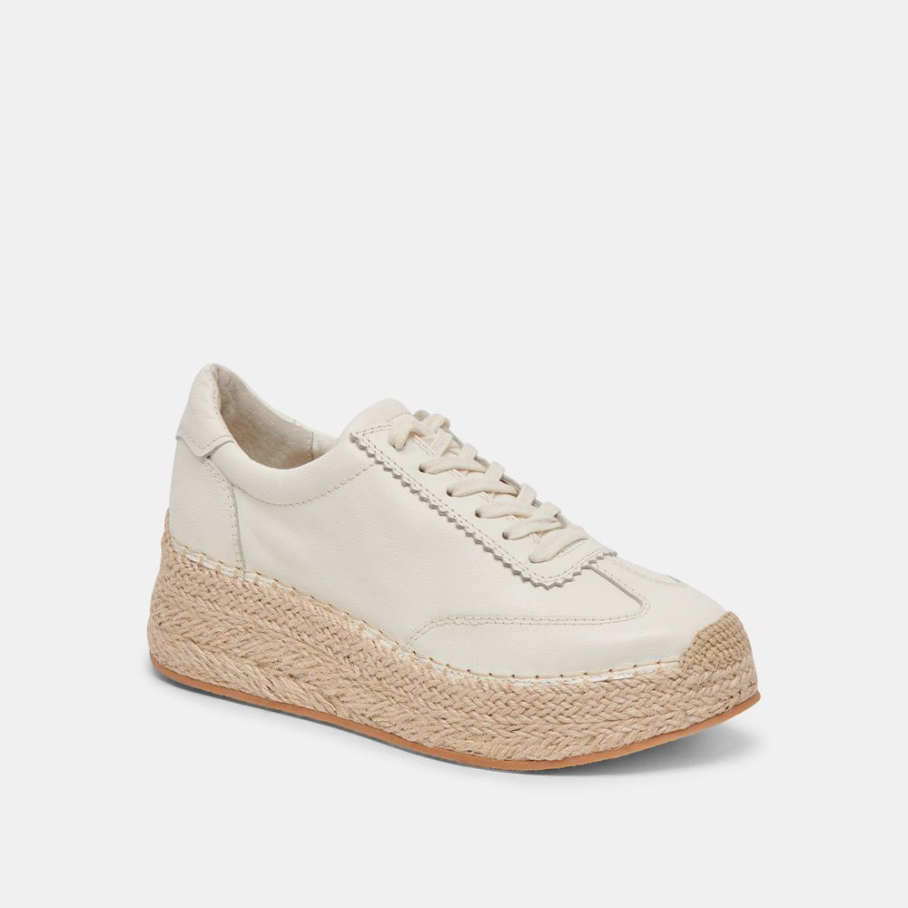 Dolce Vita Jaja Leather Women Sneakers White | US-643029UIR