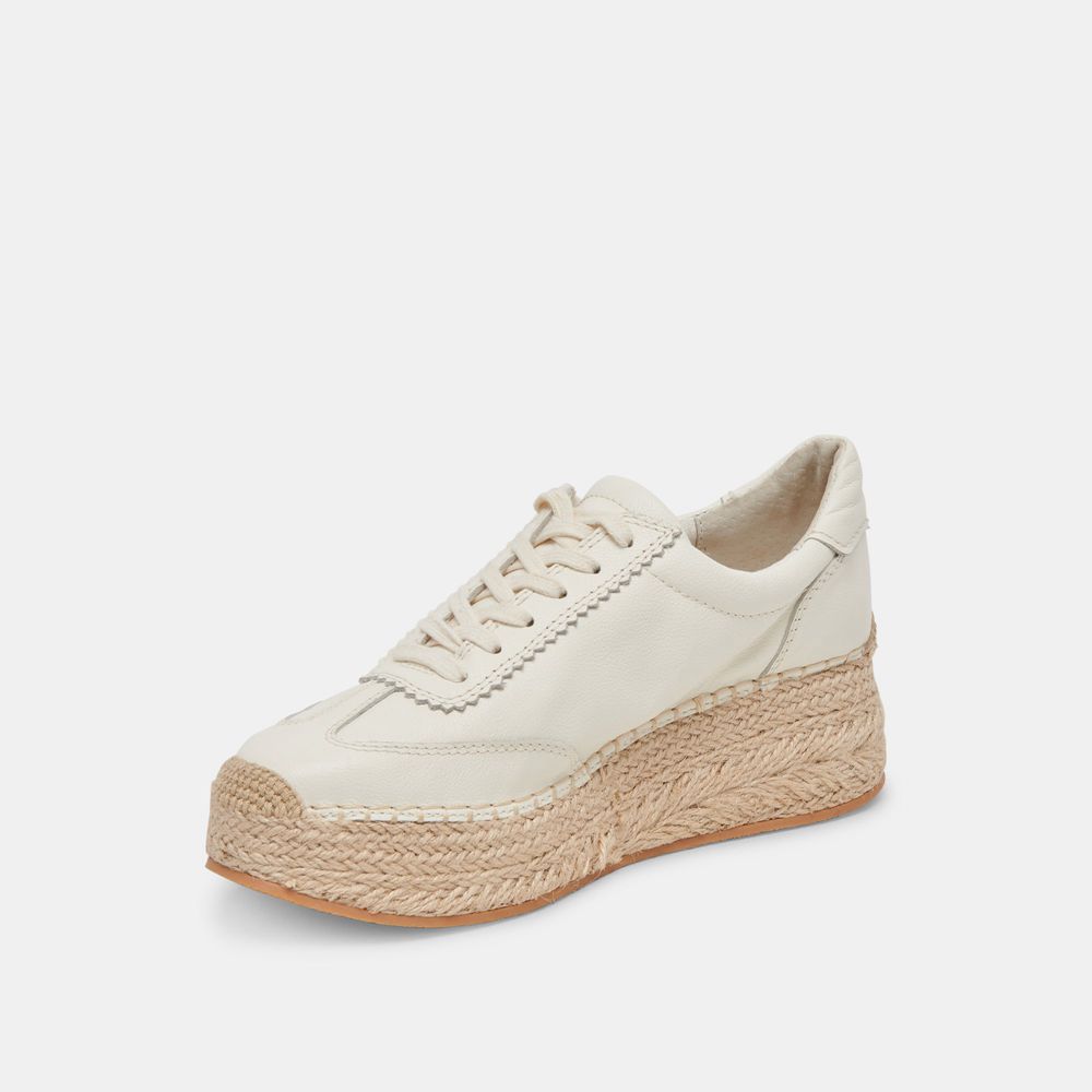 Dolce Vita Jaja Leather Women Sneakers White | US-643029UIR