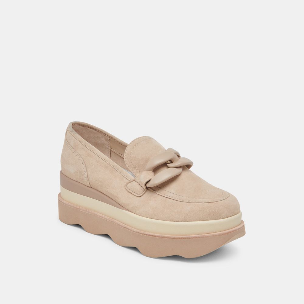 Dolce Vita Jaksen Suede Women Sneakers Beige | US-714863VAB