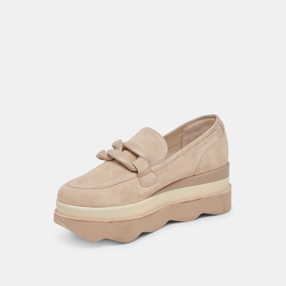 Dolce Vita Jaksen Suede Women Sneakers Beige | US-714863VAB