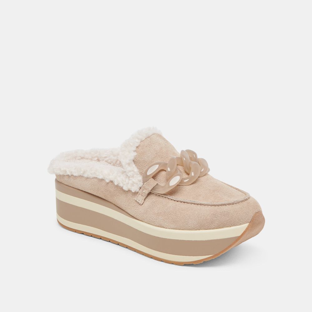 Dolce Vita Jamey Plush Suede Women Sneakers Beige | US-720635GPD