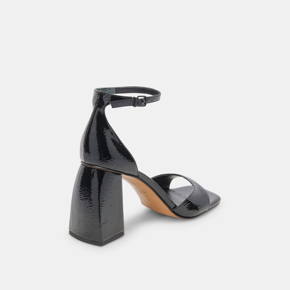 Dolce Vita Janey Crinkle Patent Women Heels Black | US-914073YZJ