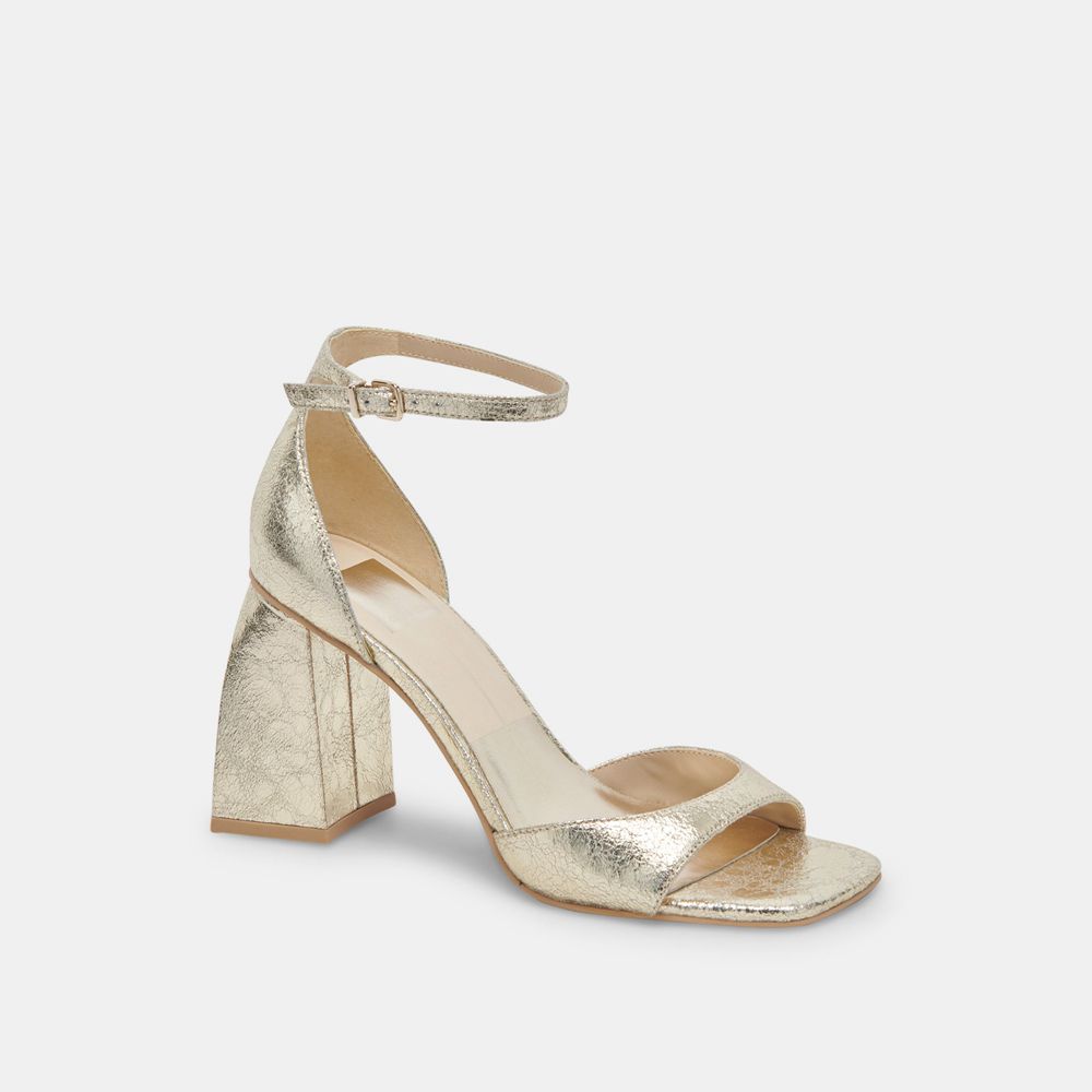 Dolce Vita Janey Leather Women Heels Platinum | US-518406RIS