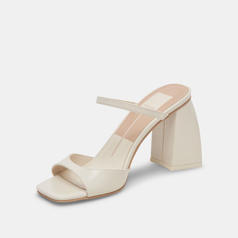 Dolce Vita Jemmy Crinkle Patent Women Heels Cream | US-531084CNV