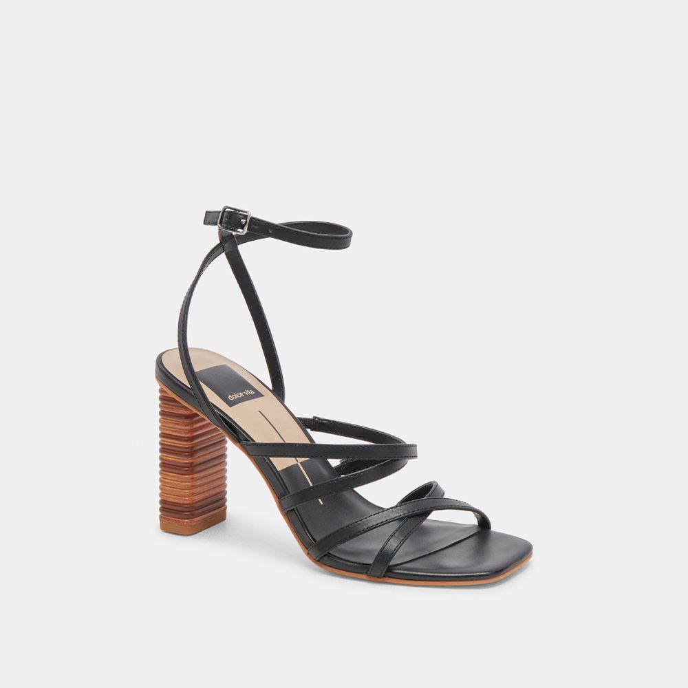 Dolce Vita Jenko Leather Women Heels Black | US-541273BHE