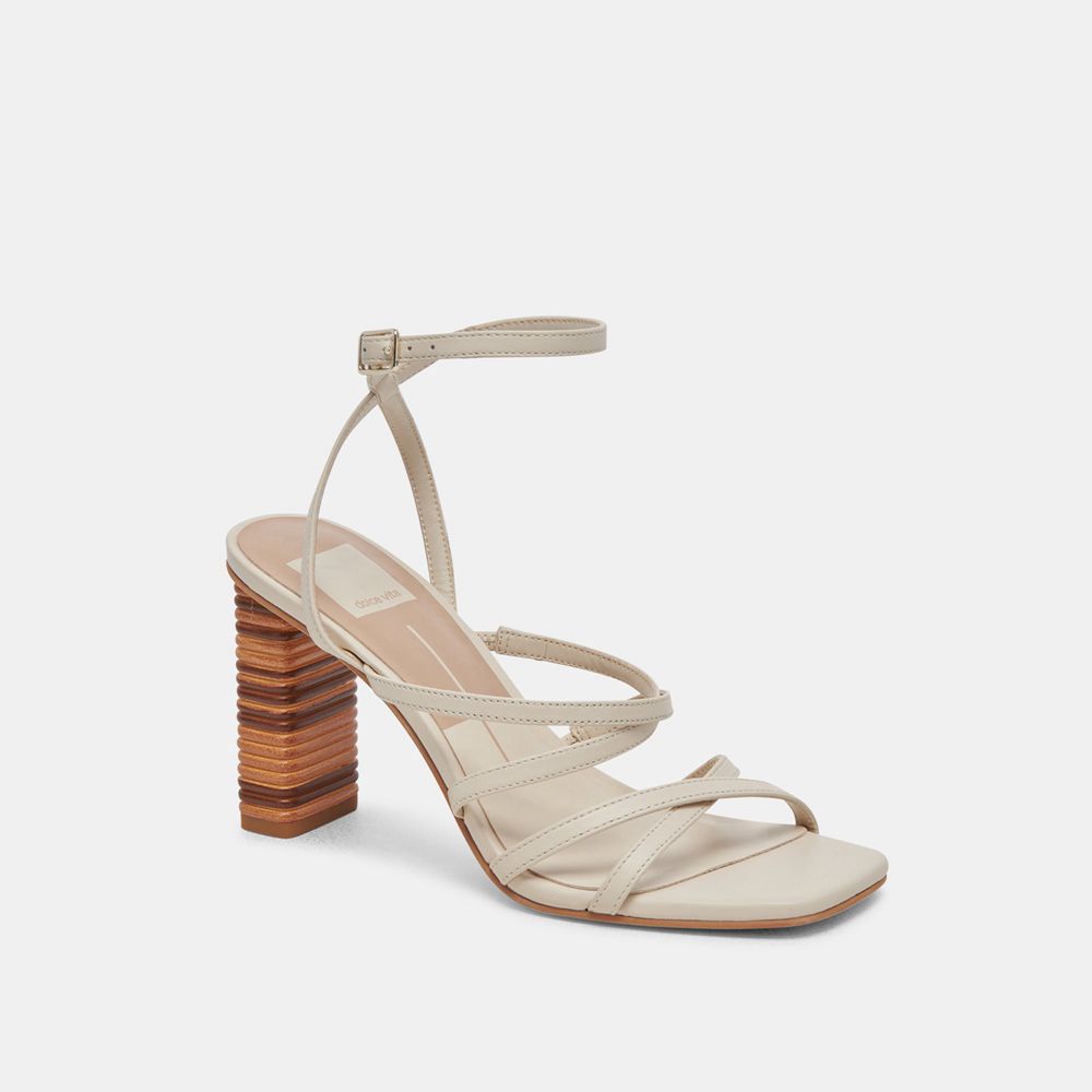 Dolce Vita Jenko Leather Women Heels Cream | US-589147ZFM