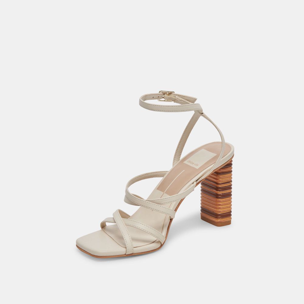 Dolce Vita Jenko Leather Women Heels Cream | US-589147ZFM