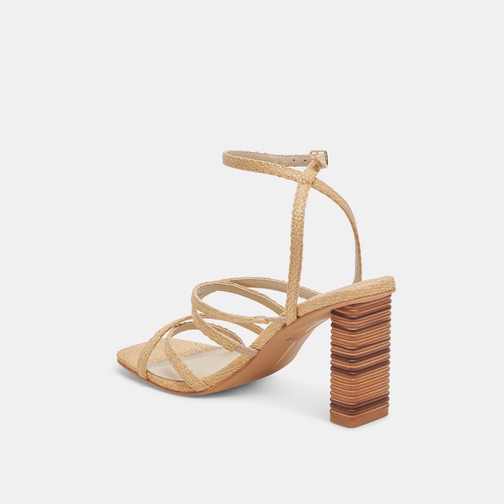 Dolce Vita Jenko Raffia Women Heels Light Brown | US-798120LXM