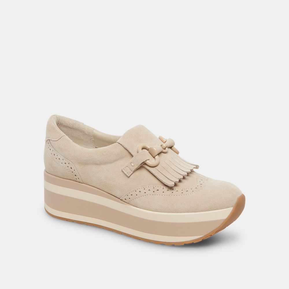 Dolce Vita Jhax Suede Women Sneakers Beige | US-138756VBF