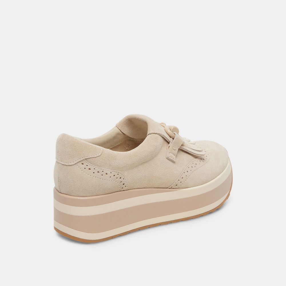 Dolce Vita Jhax Suede Women Sneakers Beige | US-138756VBF