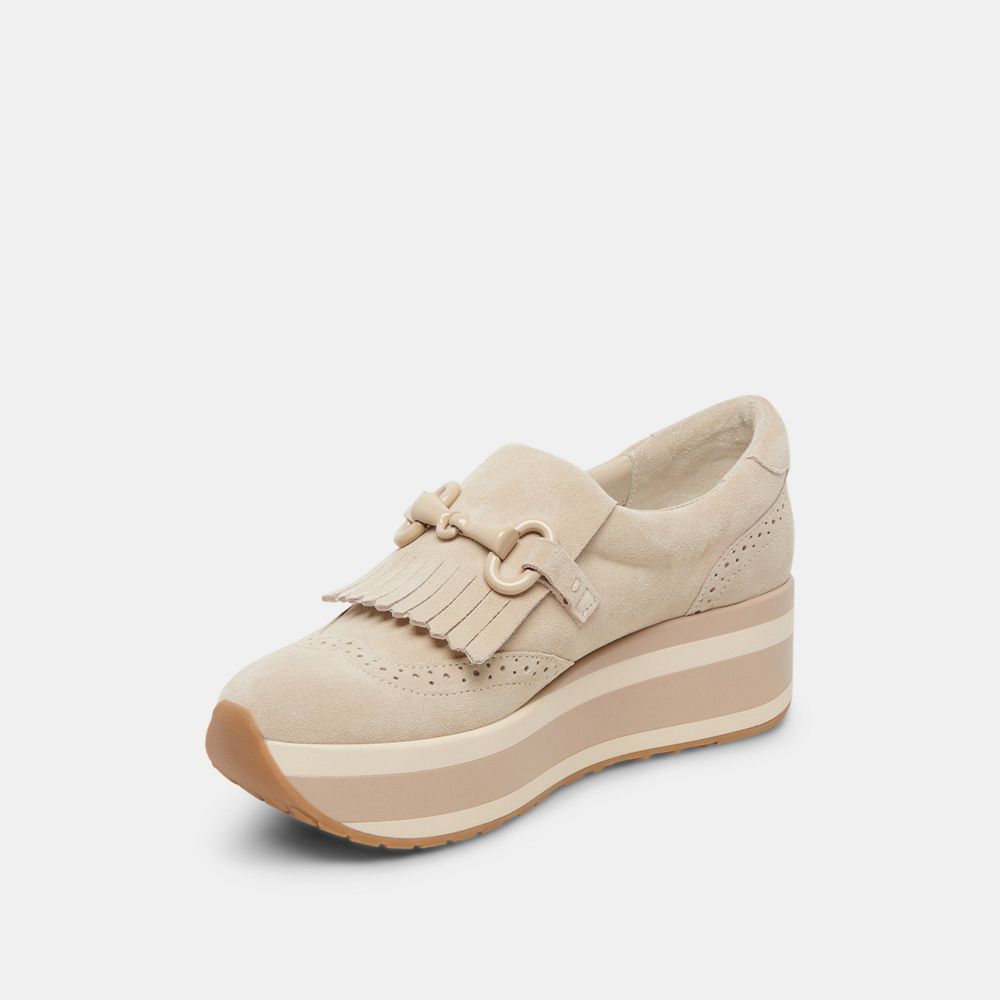 Dolce Vita Jhax Suede Women Sneakers Beige | US-138756VBF