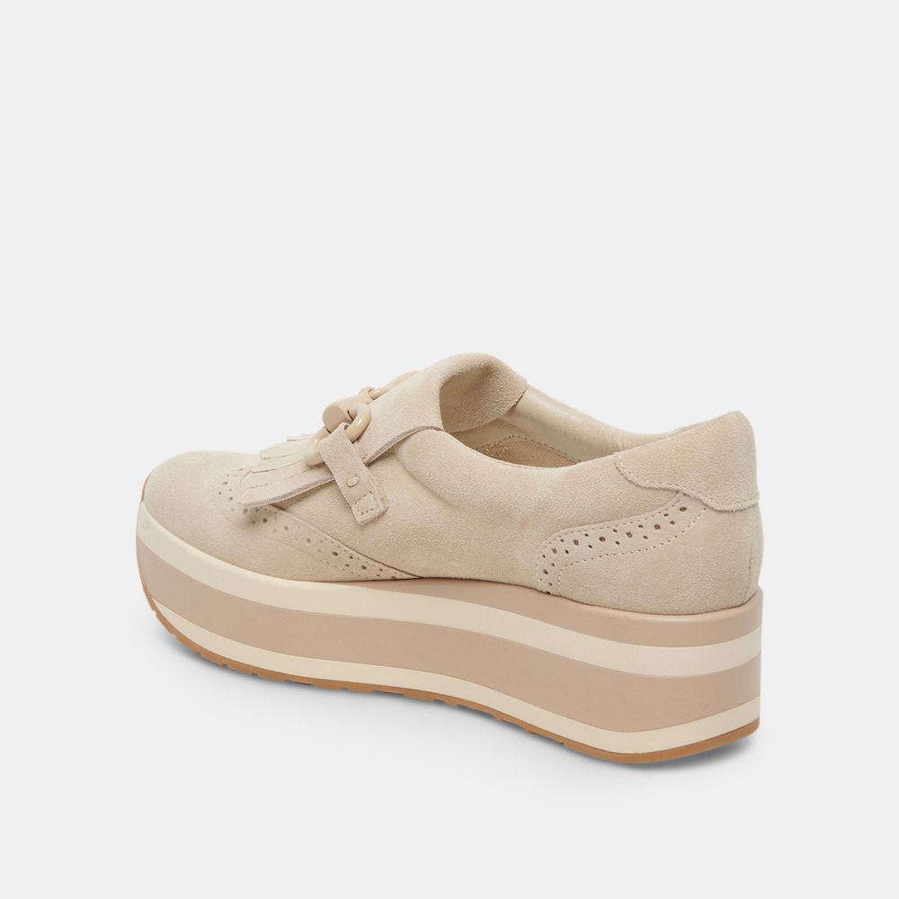 Dolce Vita Jhax Suede Women Sneakers Beige | US-138756VBF