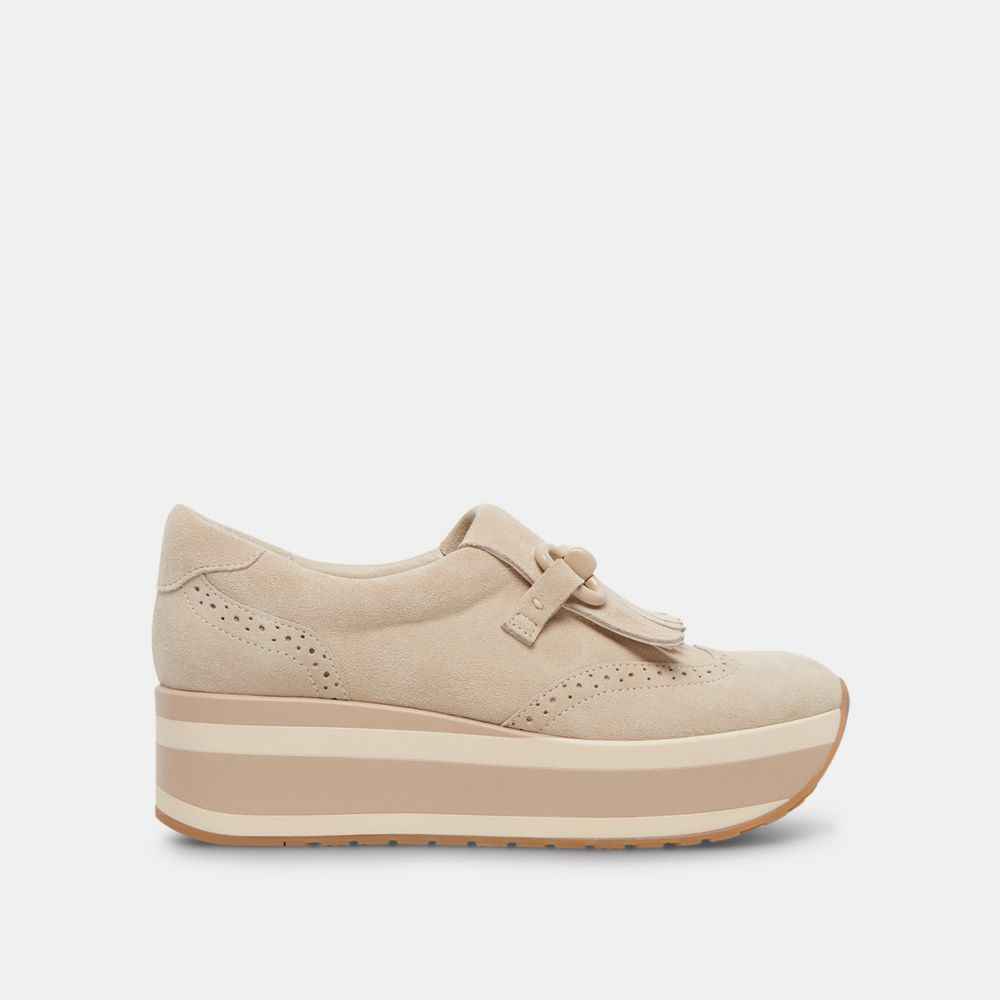 Dolce Vita Jhax Suede Women Sneakers Beige | US-138756VBF