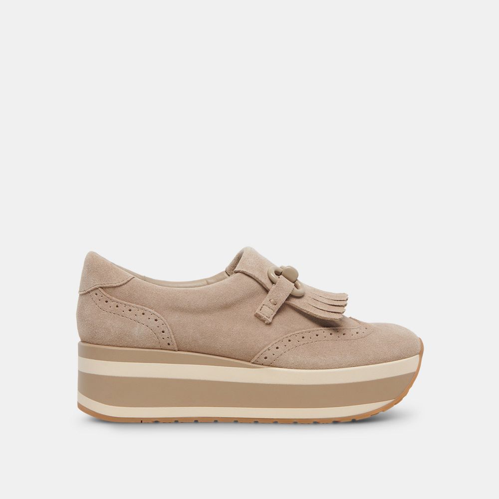 Dolce Vita Jhax Suede Women Sneakers Beige | US-286103TBO