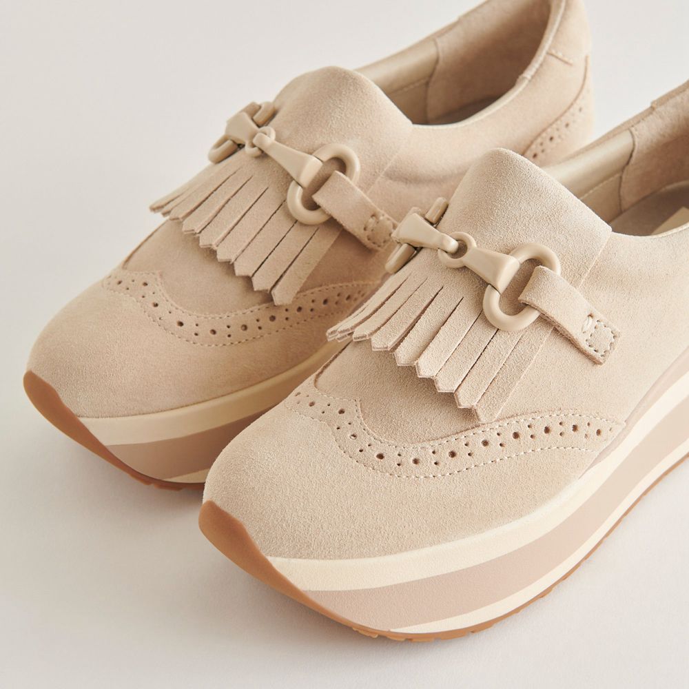 Dolce Vita Jhax Suede Women Sneakers Beige | US-286103TBO