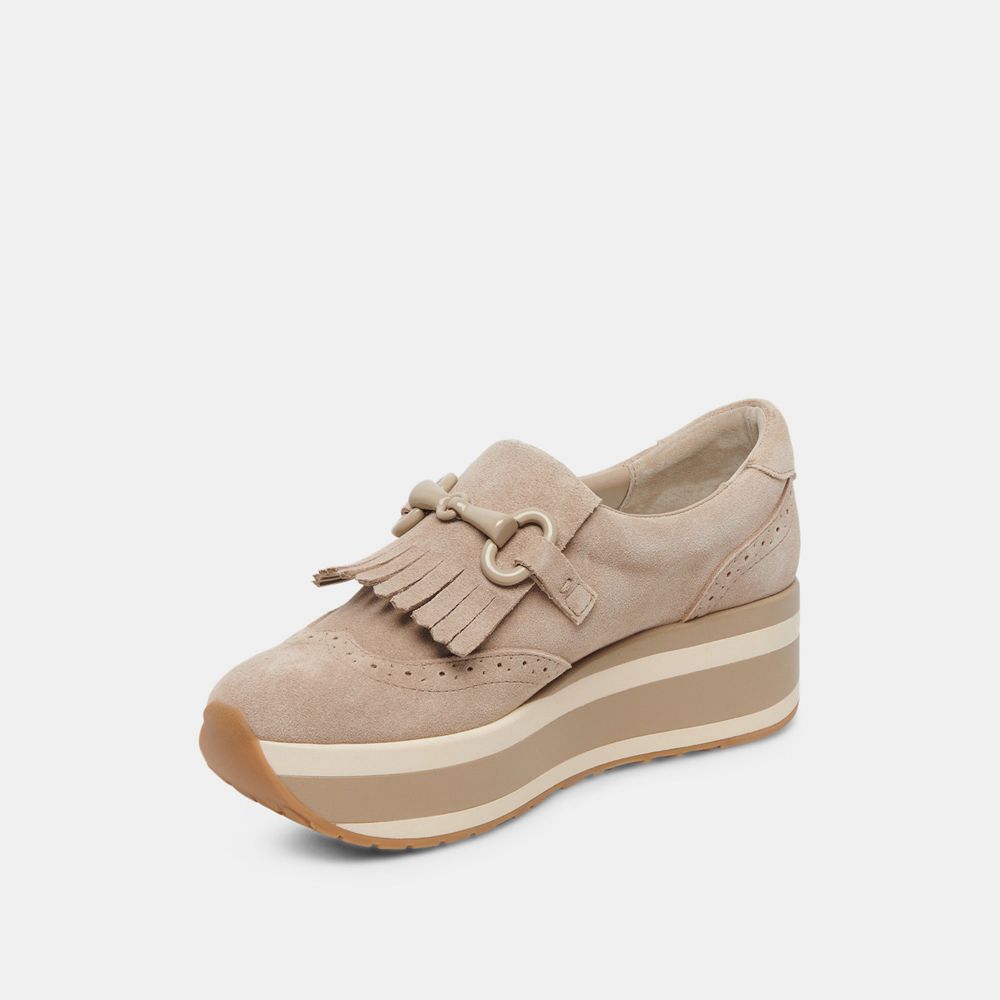 Dolce Vita Jhax Suede Women Sneakers Beige | US-286103TBO