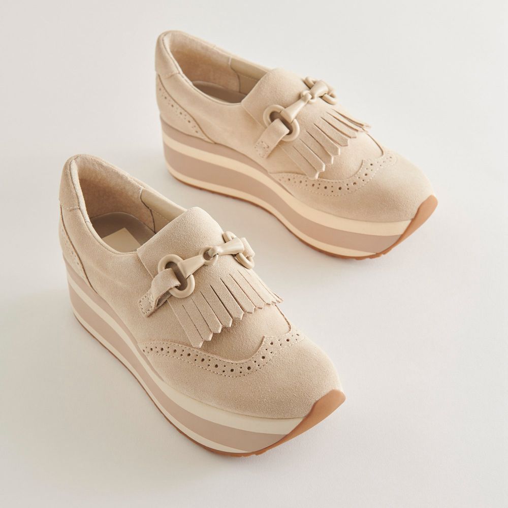 Dolce Vita Jhax Suede Women Sneakers Beige | US-286103TBO