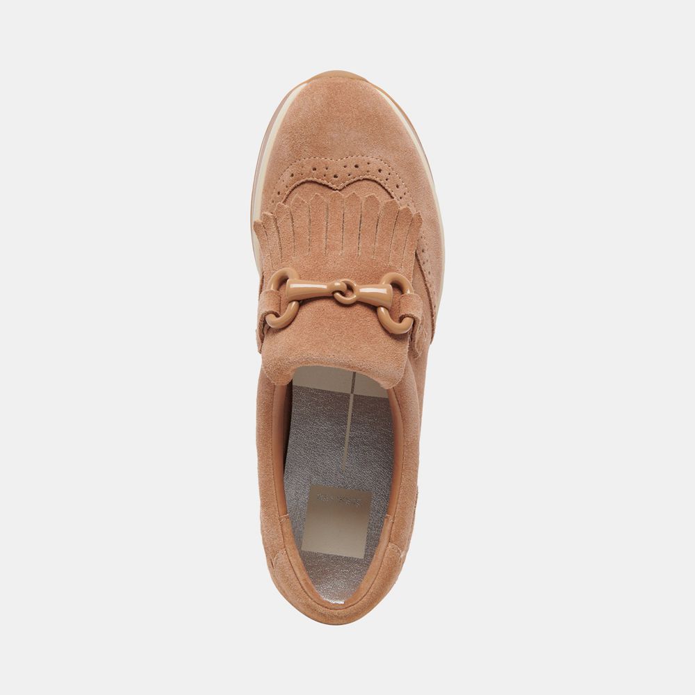 Dolce Vita Jhax Suede Women Sneakers Brown | US-684250DMV