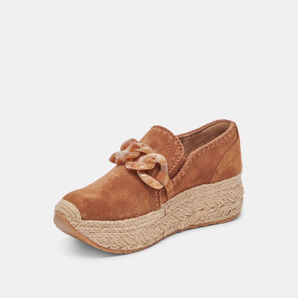 Dolce Vita Jhenee Espadrille Wedge Suede Women Sneakers Brown | US-870462VUX