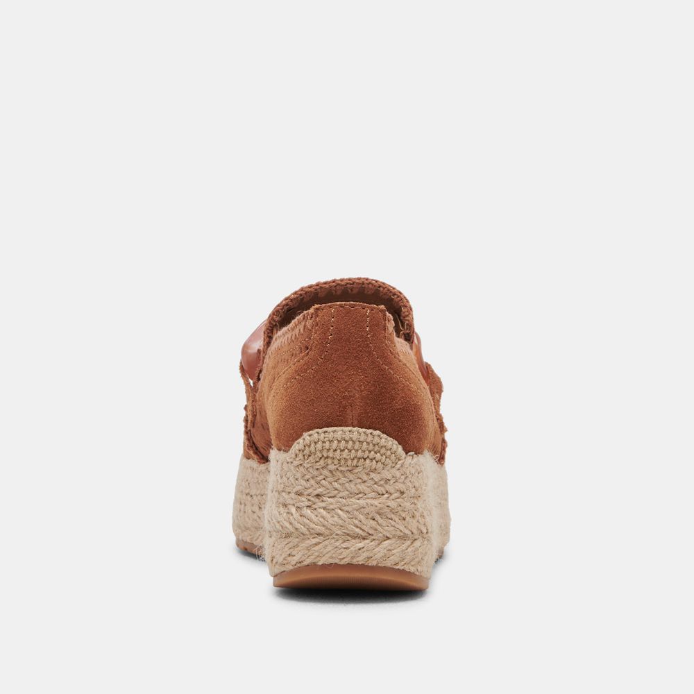 Dolce Vita Jhenee Espadrille Wedge Suede Women Sneakers Brown | US-823971NJL