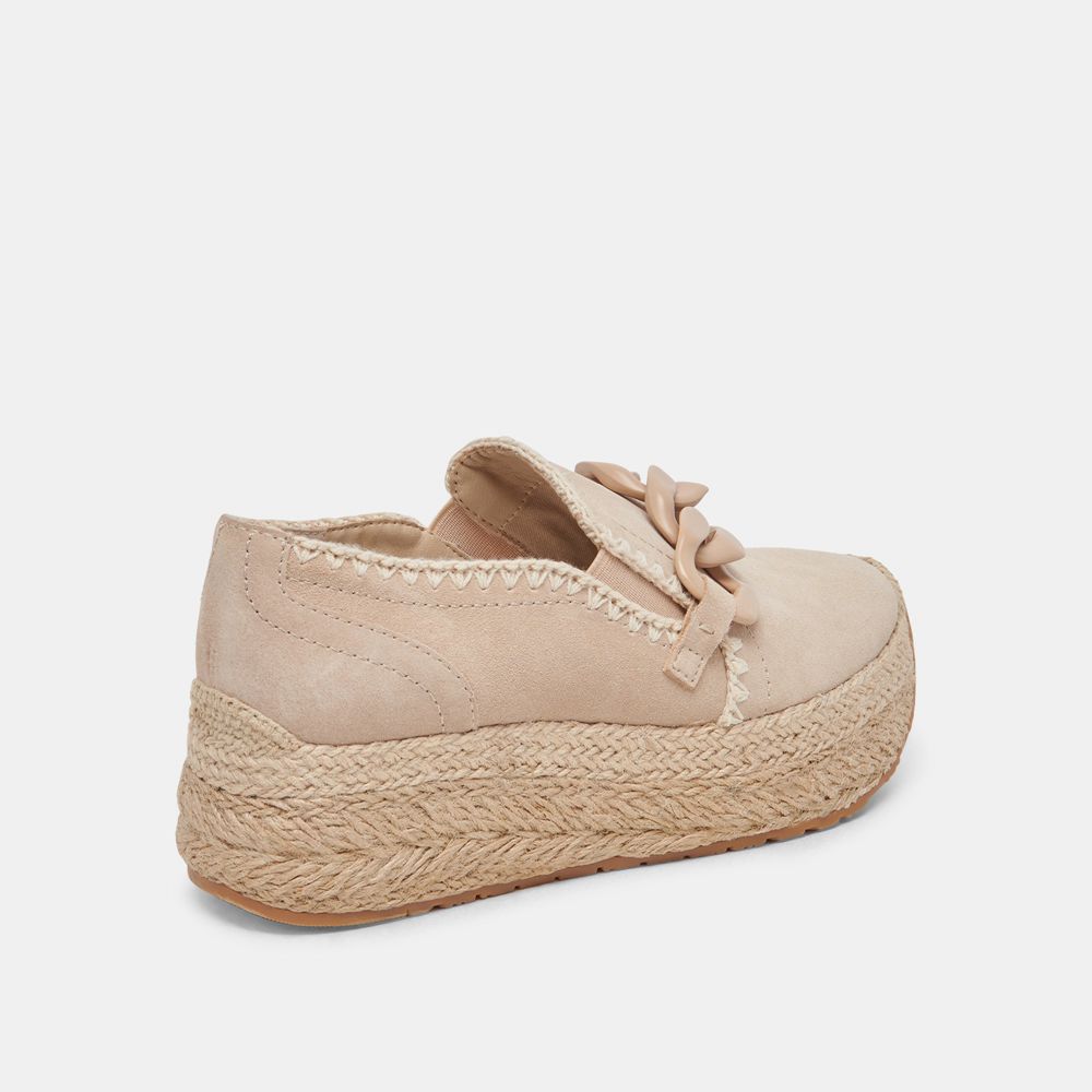 Dolce Vita Jhenee Espadrille Wedge Suede Women Sneakers Beige | US-516092WUY