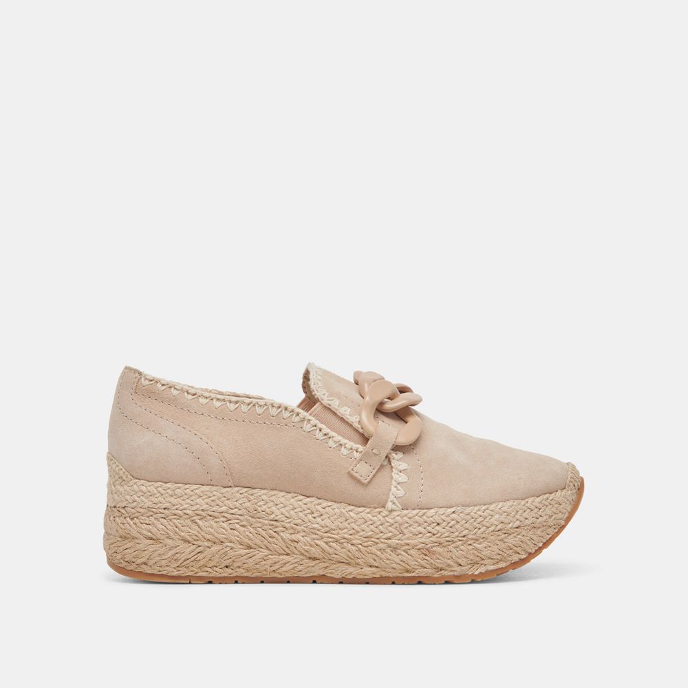 Dolce Vita Jhenee Espadrille Wedge Suede Women Sneakers Beige | US-516092WUY