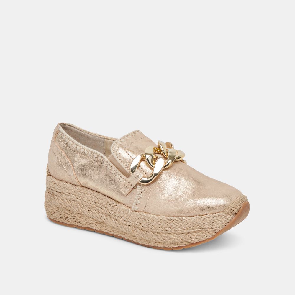 Dolce Vita Jhenee Espadrille Wedge Women Sneakers Light Gold | US-915263AOB