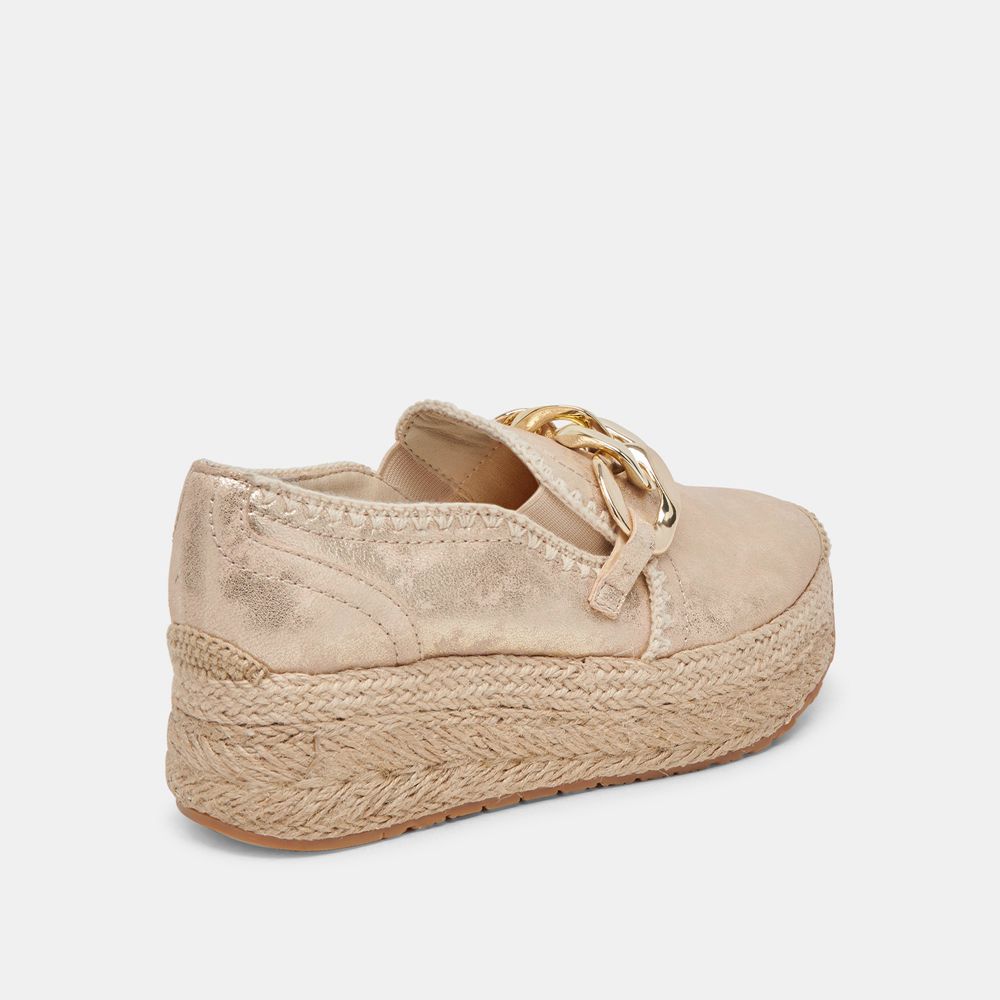 Dolce Vita Jhenee Espadrille Wedge Women Sneakers Light Gold | US-915263AOB