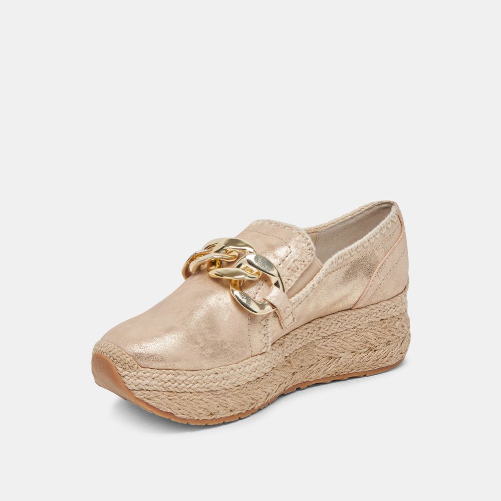 Dolce Vita Jhenee Espadrille Wedge Women Sneakers Light Gold | US-915263AOB