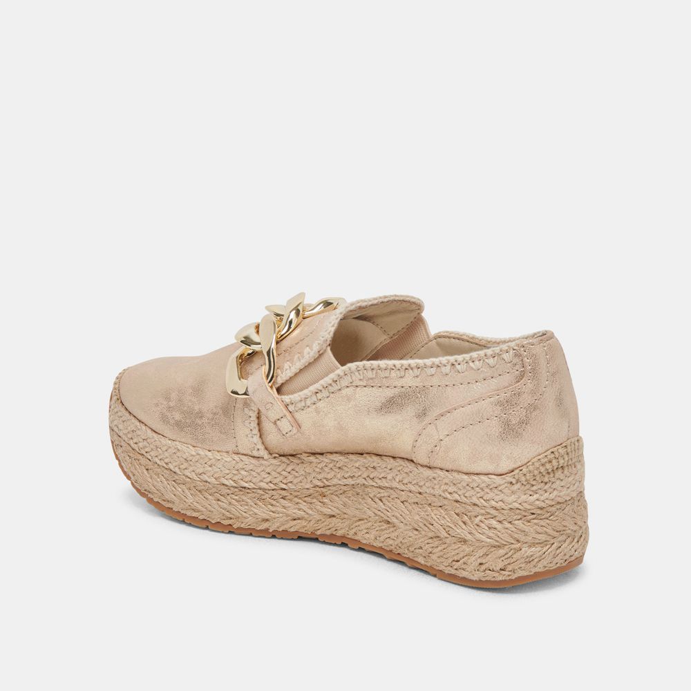 Dolce Vita Jhenee Espadrille Wedge Women Sneakers Light Gold | US-915263AOB